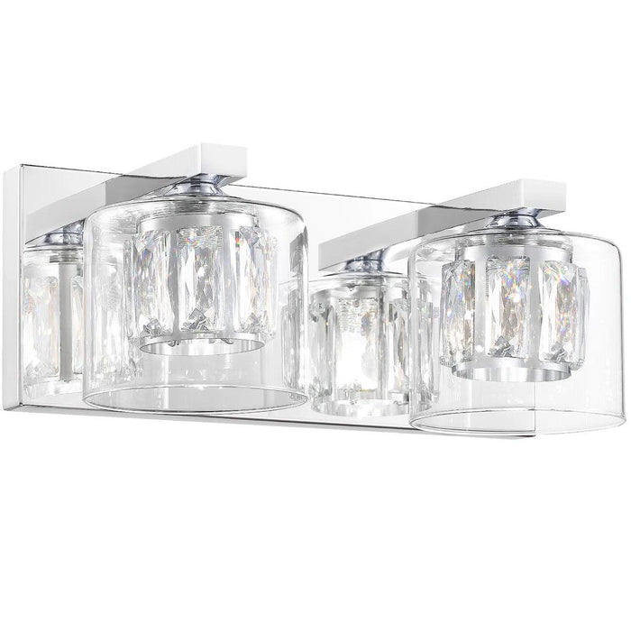 Kolt Chrome Modern 2-Light Bathroom Vanity Light - Sweatfully