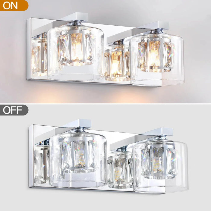Kolt Chrome Modern 2-Light Bathroom Vanity Light - Sweatfully