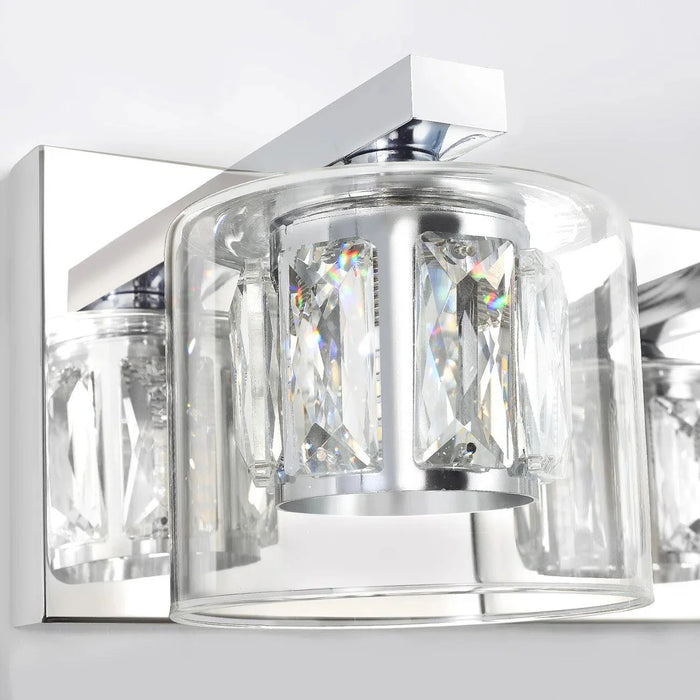 Kolt Chrome Modern 2-Light Bathroom Vanity Light - Sweatfully