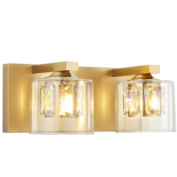 Kolt Chrome Modern 2-Light Bathroom Vanity Light - Sweatfully