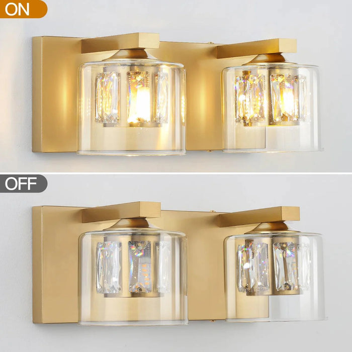 Kolt Chrome Modern 2-Light Bathroom Vanity Light - Sweatfully