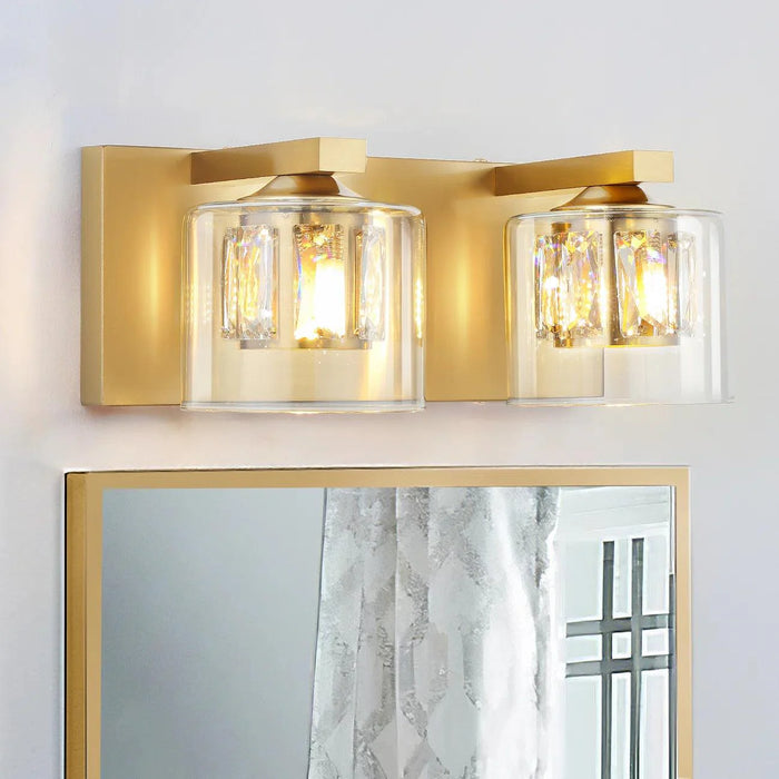 Kolt Chrome Modern 2-Light Bathroom Vanity Light - Sweatfully