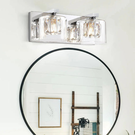 Kolt Chrome Modern 2-Light Bathroom Vanity Light - Sweatfully