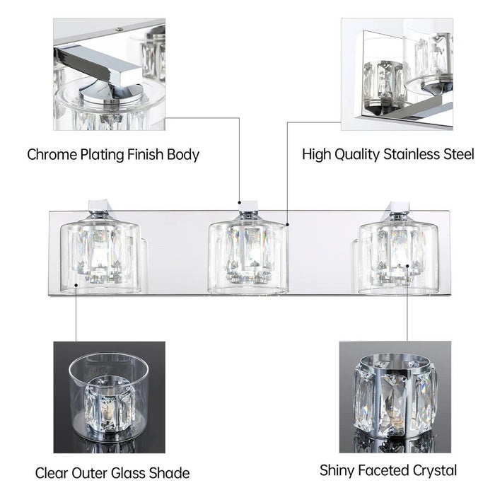 Kolt Modern 3-Light Bathroom Vanity Light - Sweatfully