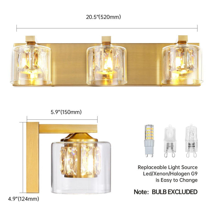 Kolt Modern 3-Light Bathroom Vanity Light - Sweatfully