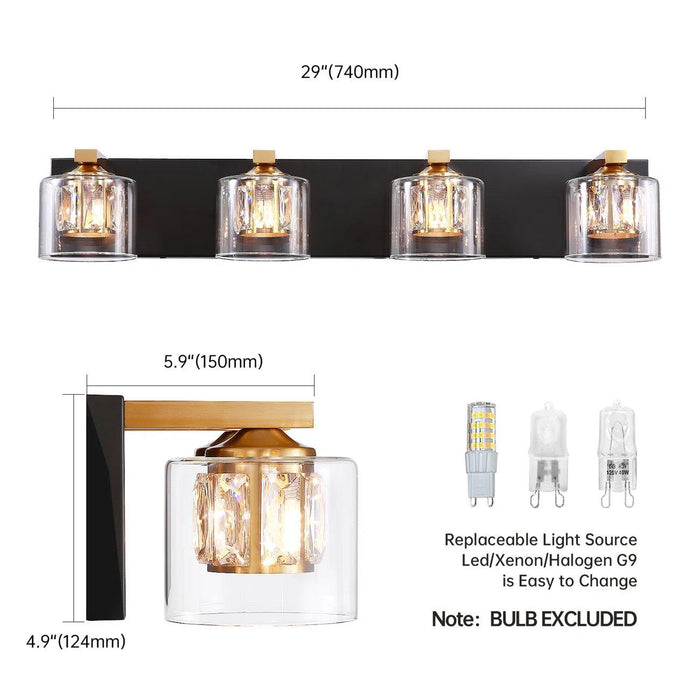 Kolt Modern 4-Light Bathroom Vanity Light - Sweatfully