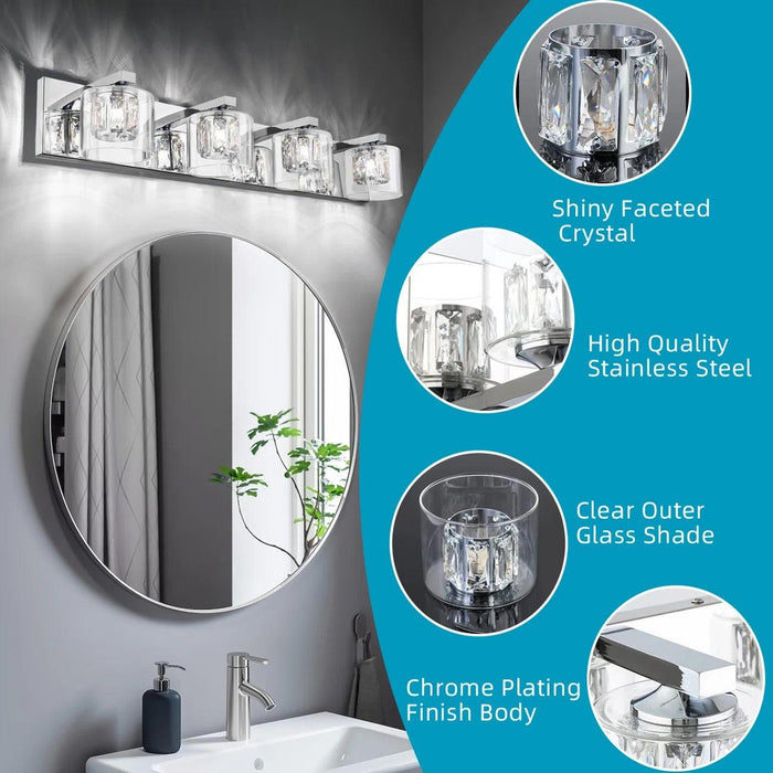 Kolt Modern 4-Light Bathroom Vanity Light - Sweatfully
