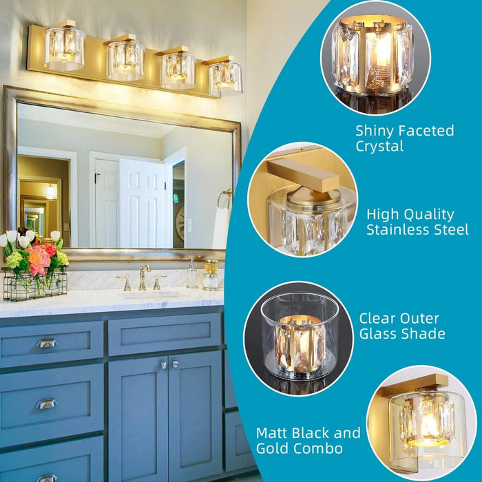 Kolt Modern 4-Light Bathroom Vanity Light - Sweatfully
