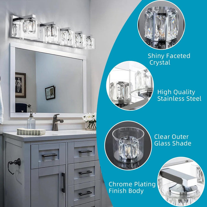Kolt Modern 5-Light Bathroom Vanity Light - Sweatfully
