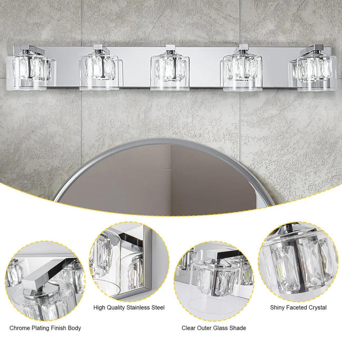 Kolt Modern 5-Light Bathroom Vanity Light - Sweatfully
