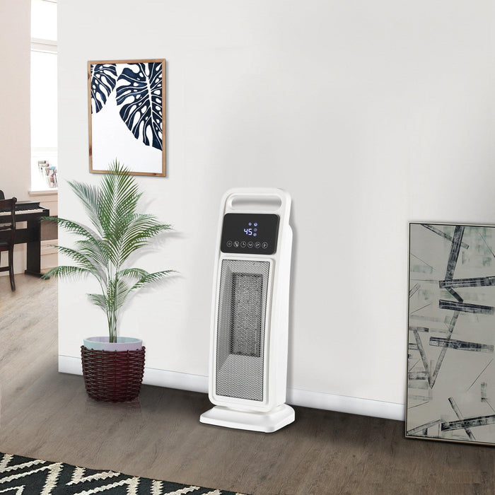 Portable PTC Ceramic Electric Heater & Fan 2000W with Remote Control, 2 Heat Settings, Safety Protection - Sweatfully