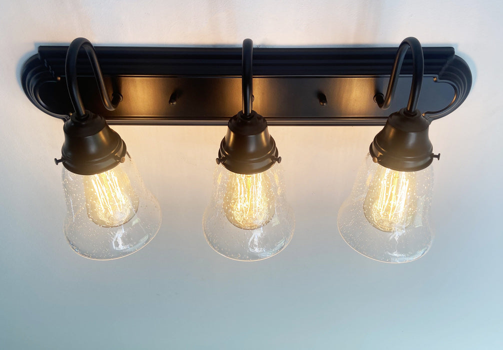 Seeded Glass Bathroom Light Fixture - Sweatfully