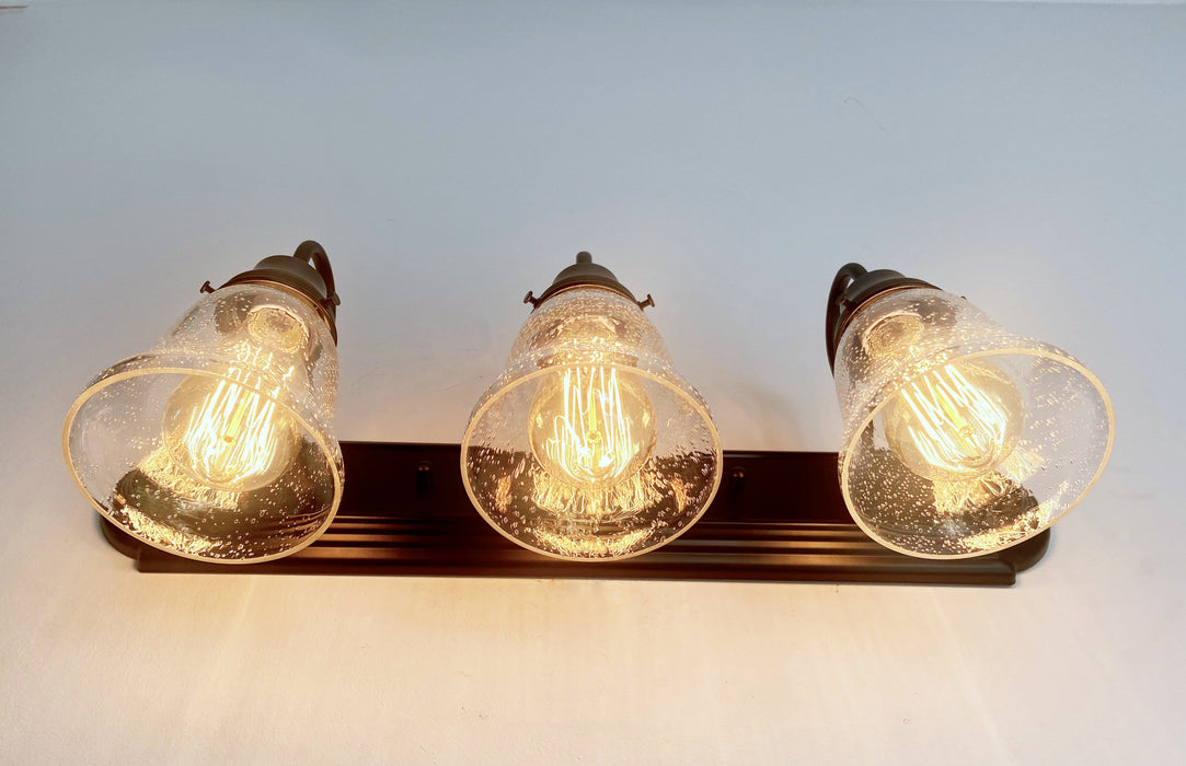 Seeded Glass Bathroom Light Fixture - Sweatfully