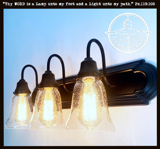 Seeded Glass Bathroom Light Fixture - Sweatfully