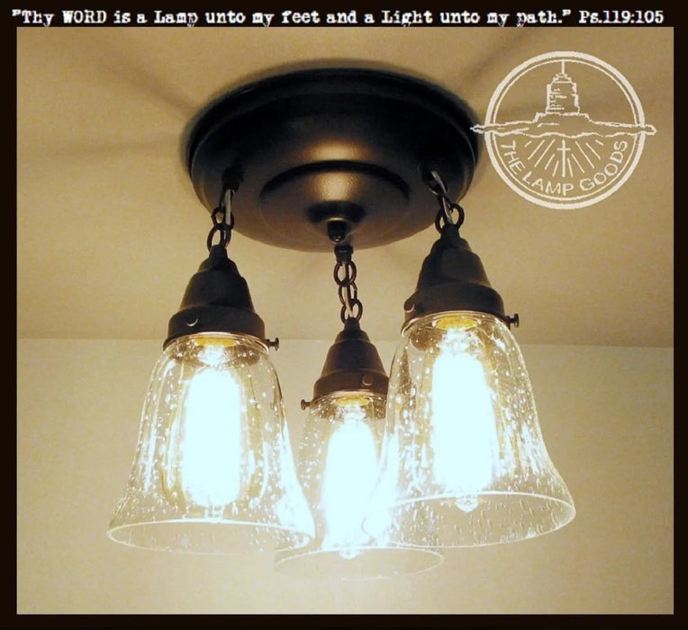 Seeded Glass Ceiling LIGHT Chain Trio - Sweatfully