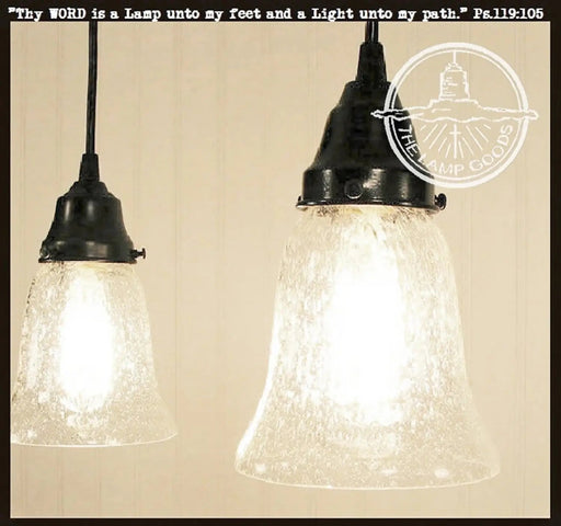 Clear Seeded Shade Glass Pendant Light - Sweatfully