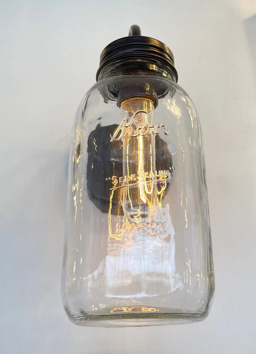 Vintage KERR Mason Jar Wall SCONCE Lighting Fixture - Sweatfully