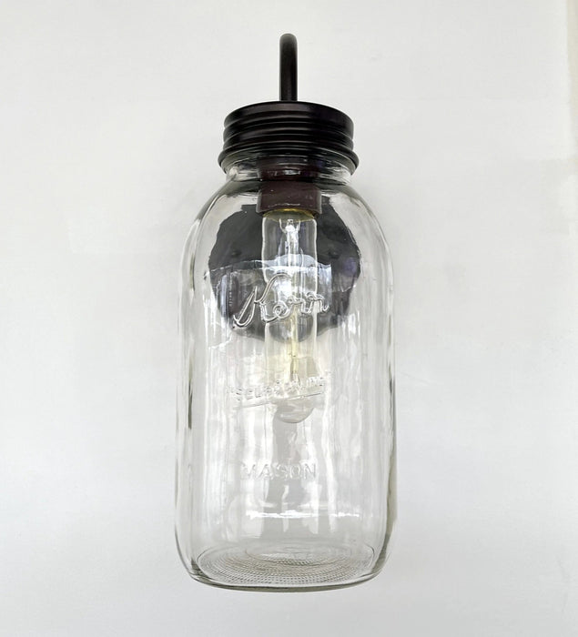 Vintage KERR Mason Jar Wall SCONCE Lighting Fixture - Sweatfully