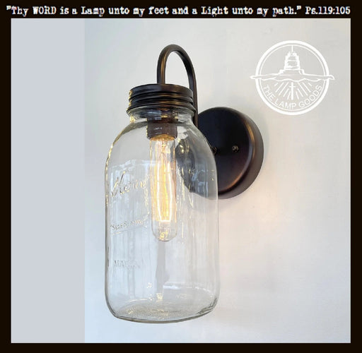 Vintage KERR Mason Jar Wall SCONCE Lighting Fixture - Sweatfully