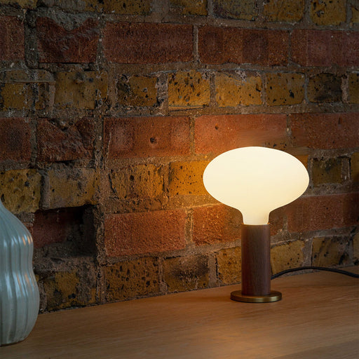 Knuckle Table Lamp in Walnut + Oval - Sweatfully