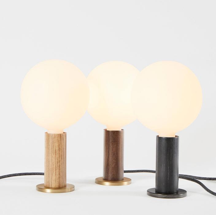 Knuckle Table Lamp in Oak + Sphere IV - Sweatfully