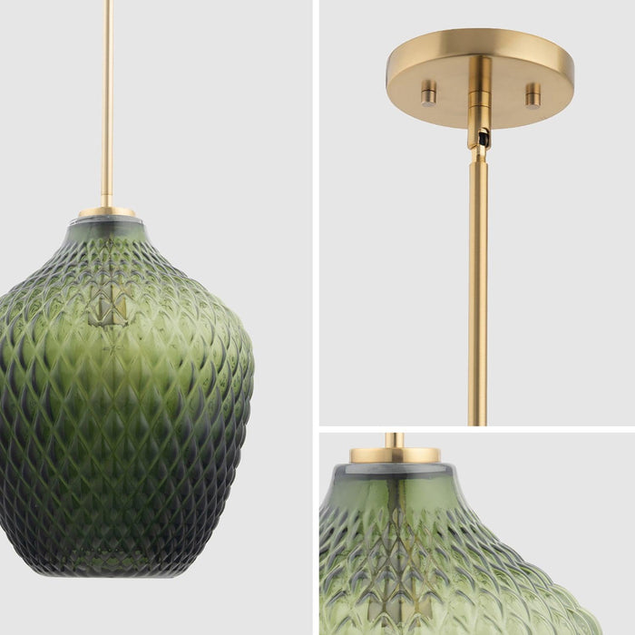 Lavine 1-light Olive Handblown Glass Mini Island Pendant Light - Sweatfully