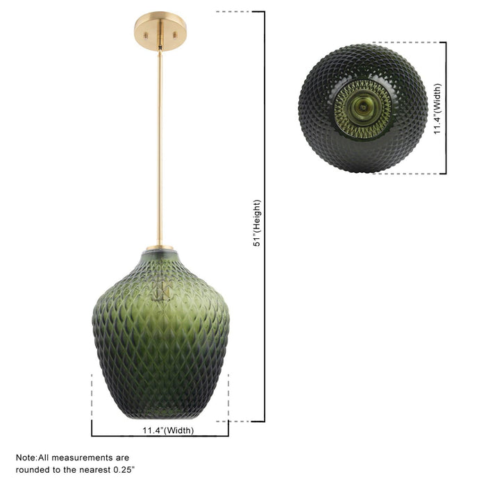 Lavine 1-light Olive Handblown Glass Mini Island Pendant Light - Sweatfully