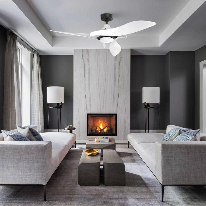 Black 54" DC Motor 6 Speed Ceiling Fan with LED Lighting - Sweatfully