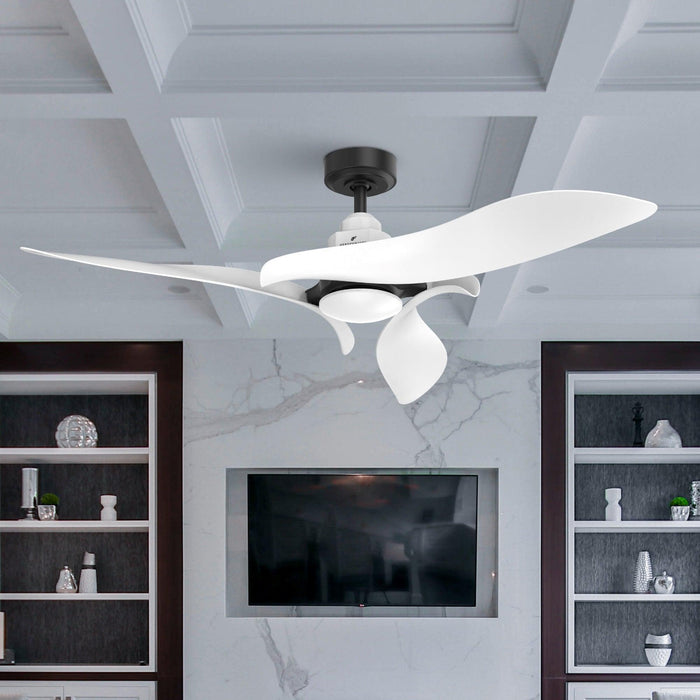 Black 54" DC Motor 6 Speed Ceiling Fan with LED Lighting - Sweatfully