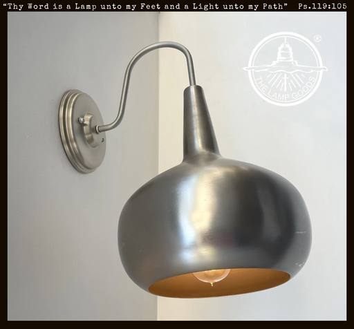 Polished Steel LARGE MODERN Wall Sconce Light Fixture - Sweatfully