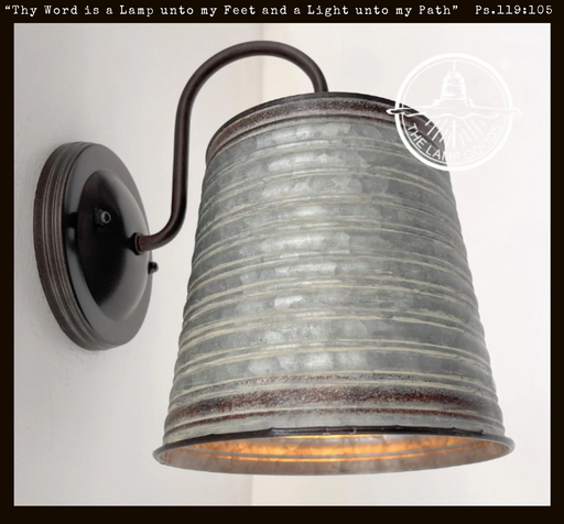 Corrugated Rustic Barn Metal Farmhouse Wall Light Fixture - Sweatfully