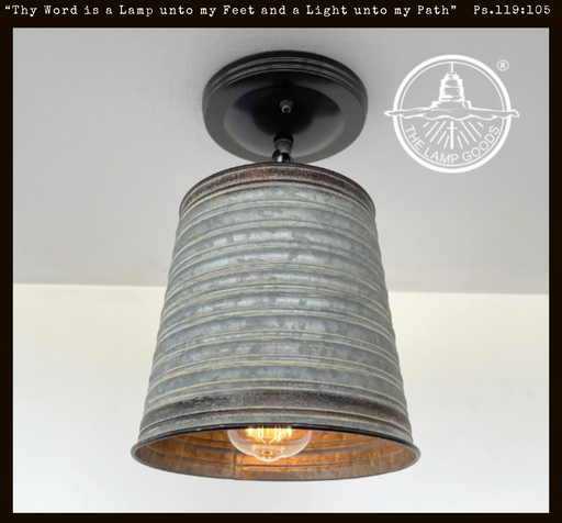 Corrugated Barn Metal Galvanized Rustic Pendant Light - Sweatfully