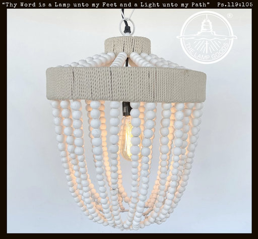 Very Large Farmhouse Beaded Chandelier Pendant Light - Sweatfully