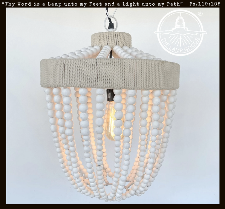 Very Large Farmhouse Beaded Chandelier Pendant Light - Sweatfully