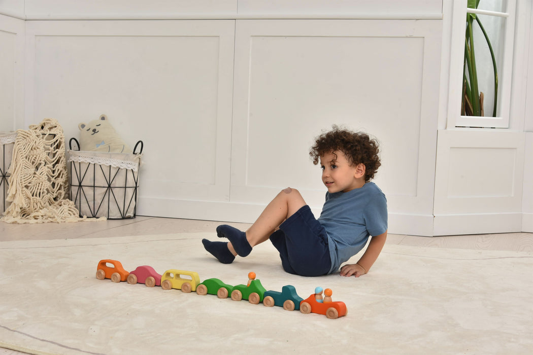 Wooden Car Toy set - 10 Piece Set - Sweatfully