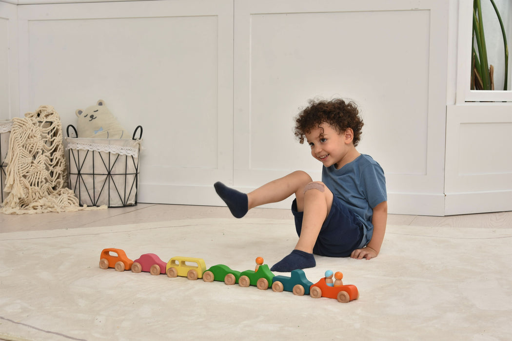 Wooden Car Toy set - 10 Piece Set - Sweatfully
