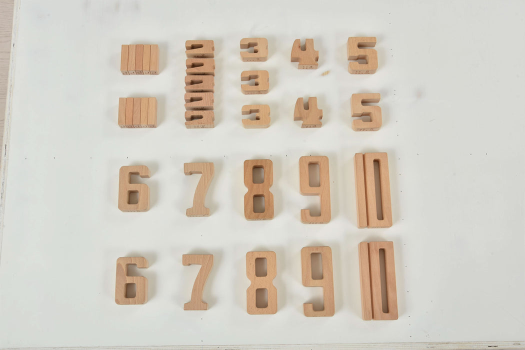 Number Blocks - Montessori Large Wooden Blocks - Sweatfully
