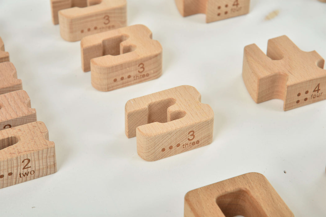 Number Blocks - Montessori Large Wooden Blocks - Sweatfully