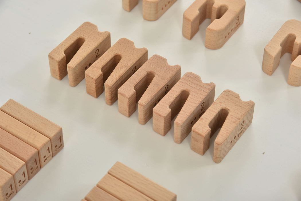 Number Blocks - Montessori Large Wooden Blocks - Sweatfully