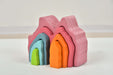Wooden Mountain Rainbow Stacker Toy Puzzle Blocks - Sweatfully