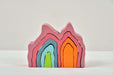 Wooden Mountain Rainbow Stacker Toy Puzzle Blocks - Sweatfully