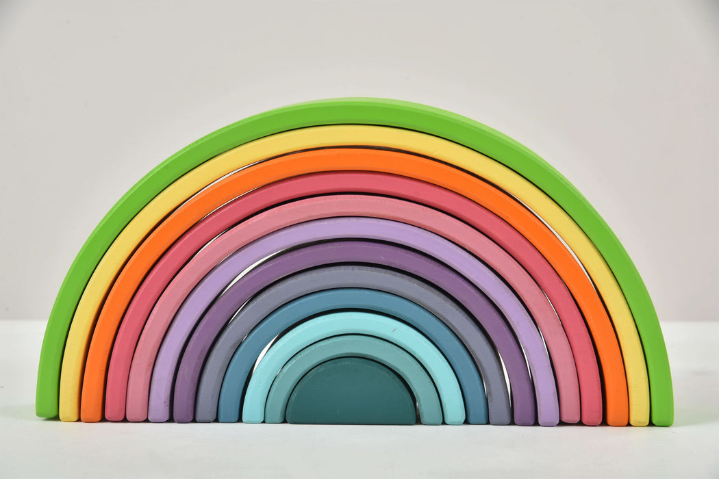 Wooden Rainbow Stacker Blocks - Sweatfully