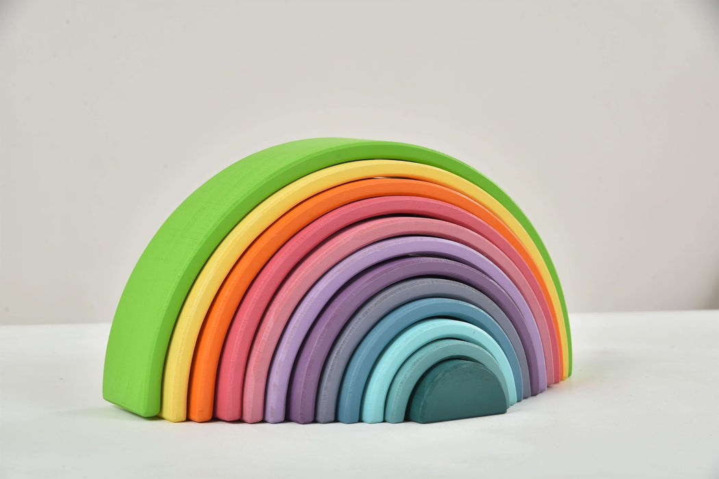 Wooden Rainbow Stacker Blocks - Sweatfully