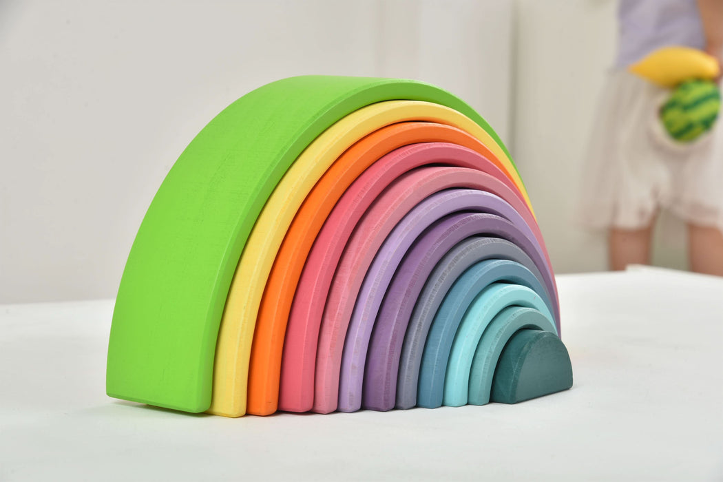 Wooden Rainbow Stacker Blocks - Sweatfully