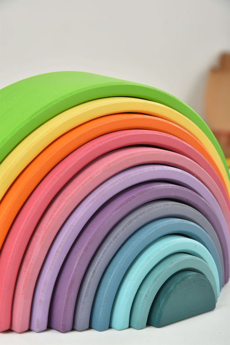 Wooden Rainbow Stacker Blocks - Sweatfully