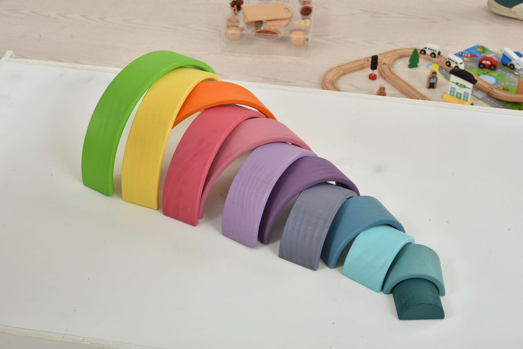 Wooden Rainbow Stacker Blocks - Sweatfully