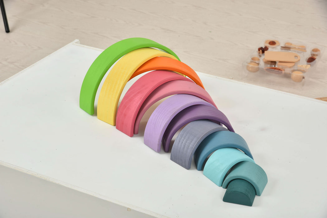 Wooden Rainbow Stacker Blocks - Sweatfully