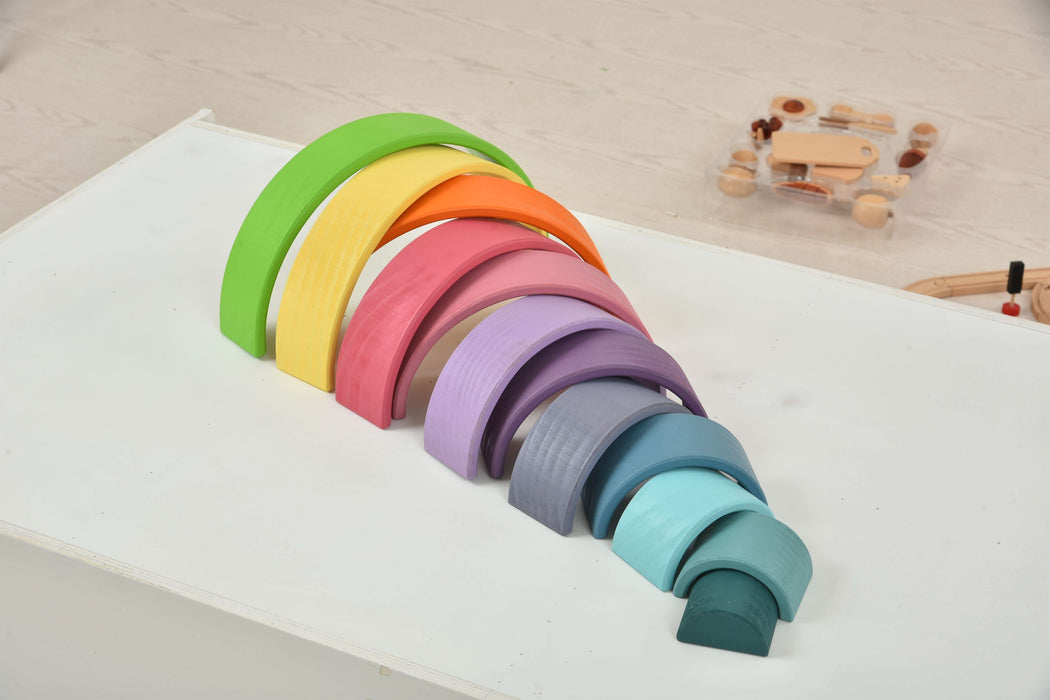 Wooden Rainbow Stacker Blocks - Sweatfully