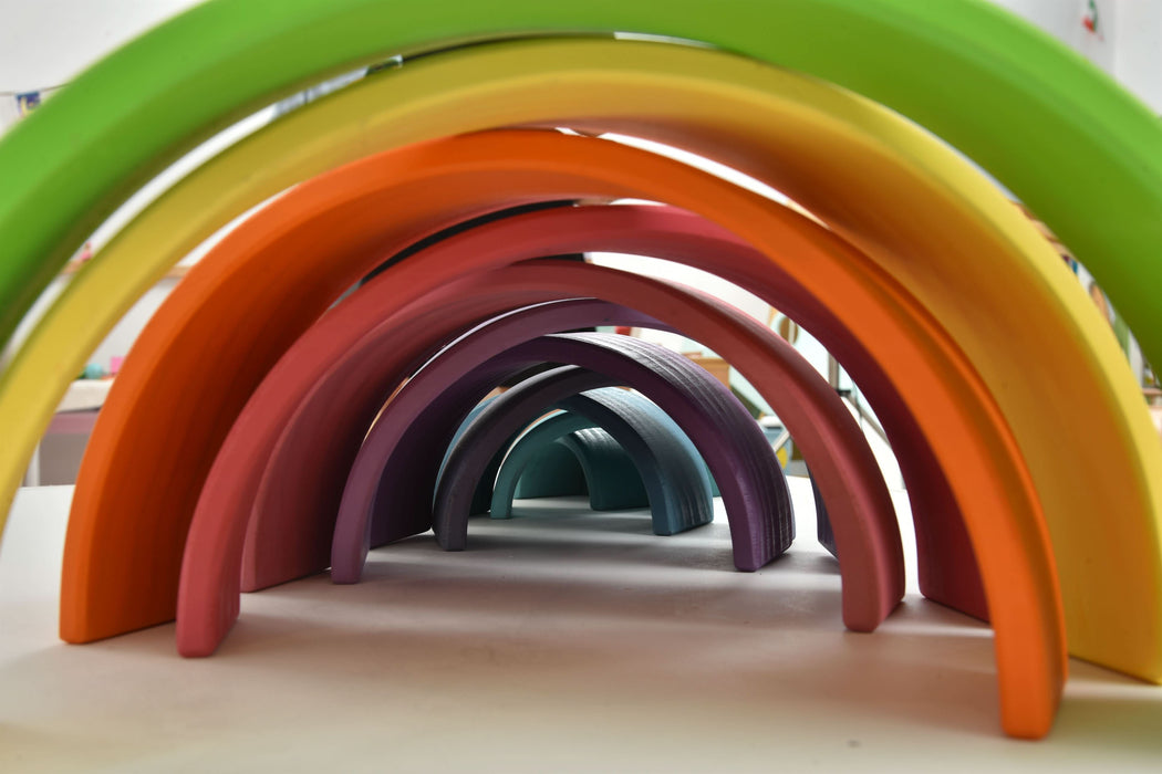 Wooden Rainbow Stacker Blocks - Sweatfully