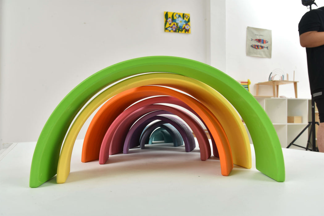 Wooden Rainbow Stacker Blocks - Sweatfully